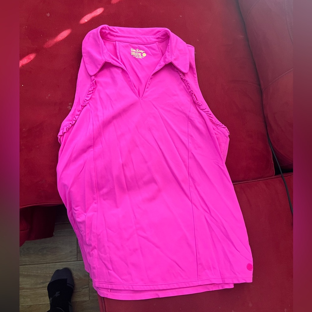 Lilly Pulitzer XL Luxletic Pink Polo Top